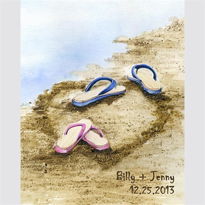 Sand between Our Toes Personalized Art Print with Text - myDaVinci